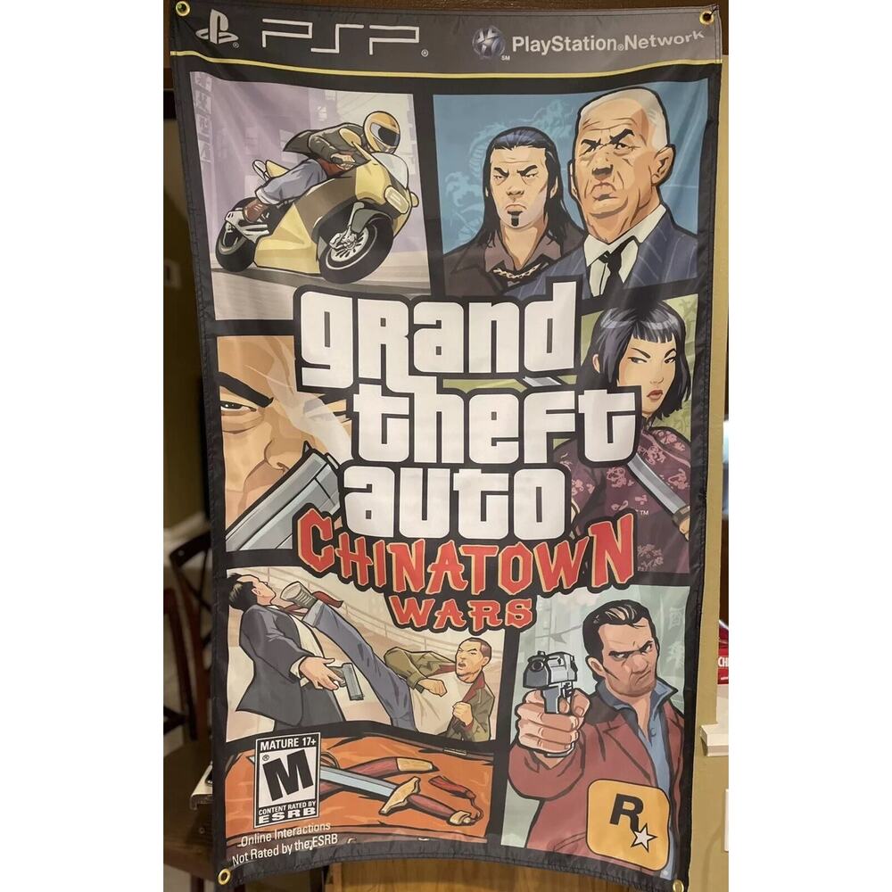 Grand Theft Auto Chinatown Wars 5' Flag Banner Sony PSP PlayStation Portable GTA